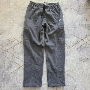 Nike Men’s Large Gray Cargo Fleece Utility Sweatpants Flap Closure Streetwear